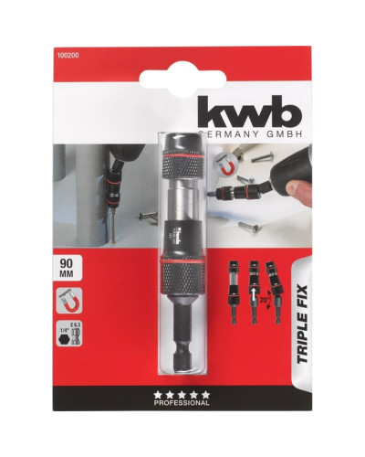 Швидкозмінний тримач біт KWB TripleFix поворотний 90 мм