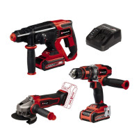 Набор аккумуляторных инструментов Einhell TE-TK 18/3 Li (CD+AG+HD), 2 акб 18V 3.0 Ah и з/у
