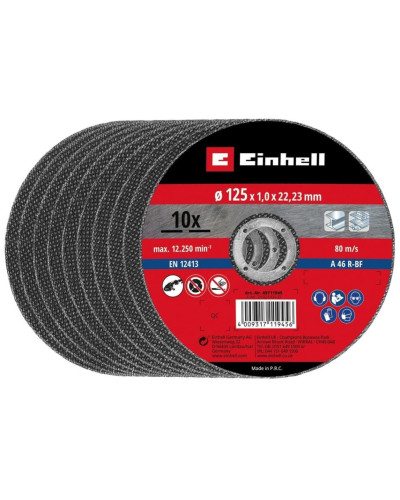 Диск отрезной по металлу Einhell 125х1.0х22.23 мм, 10 шт