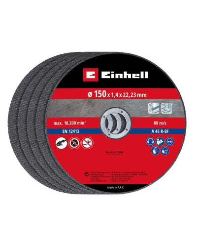 Диск отрезной по металлу Einhell 150х1.4х22.23 мм, 5 шт
