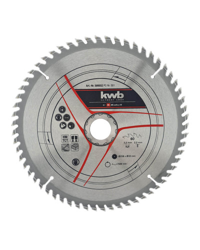 Пильный диск по дереву KWB TCT 250х30х3.2 мм 60 зубов