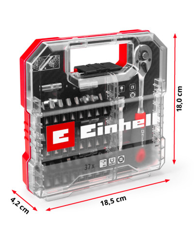 Набор бит и головок с трещоткой Einhell 37 шт в L-Case