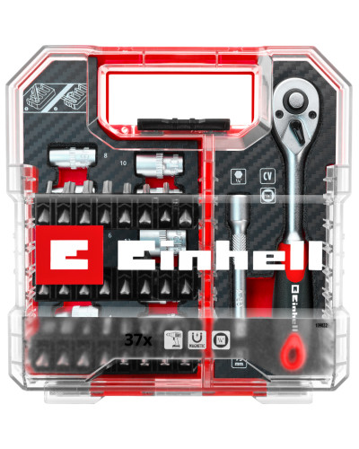 Набор бит и головок с трещоткой Einhell 37 шт в L-Case