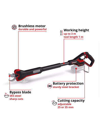 Акумуляторний секатор Einhell GP-LS 18/35 Li BL-Solo, без акб та з/п