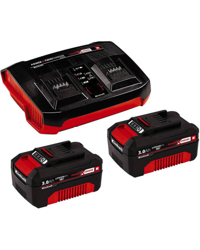 Набір акумулятора та зарядного пристроюTwincharger Kit Einhell Power-X-Change 18В 2x3.0 Ah