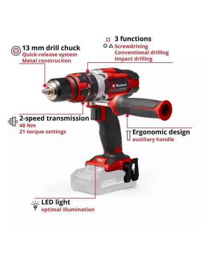 Акумуляторний ударний шуруповерт Einhell TE-CD 18/48 Li Kit 2.5 Ah
