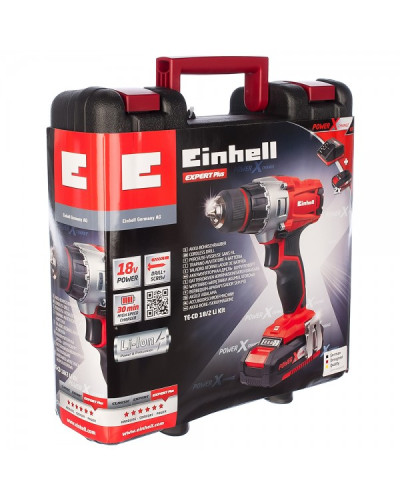 Аккумуляторный шуруповерт Einhell TE-CD 18/2 Li KIT, 2 акб Power X-Change 18 V 1.5 Ah, з/у