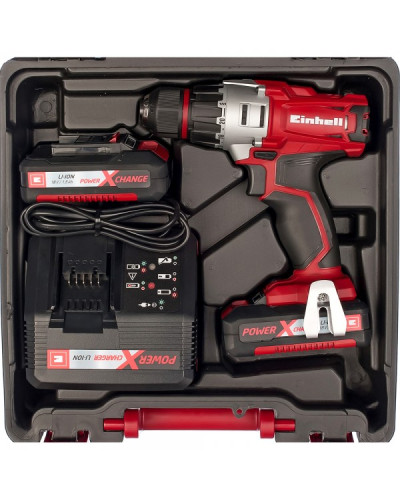 Аккумуляторный шуруповерт Einhell TE-CD 18/2 Li KIT, 2 акб Power X-Change 18 V 1.5 Ah, з/у