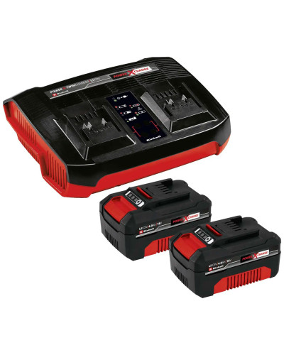 Комплект Einhell Power X-Change із двох акумуляторів 18V 4 Ah та подвійного зарядного пристрою